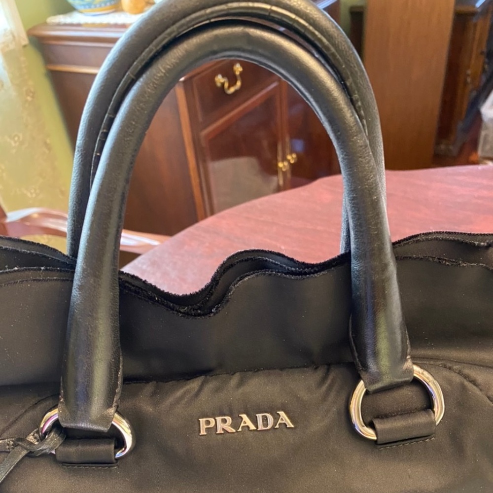 Vintage PRADA Nylon Ruffle Handbag - Picture 2 of 16